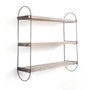 Hanah Home Wr041 Estantería Decorativa de Madera y Metal Nogal y Negro